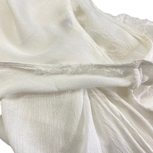 ANANDAS Women Sheer Dress One Size White Embroidered Sleeveless Casual 56-13 - Picture 6 of 7